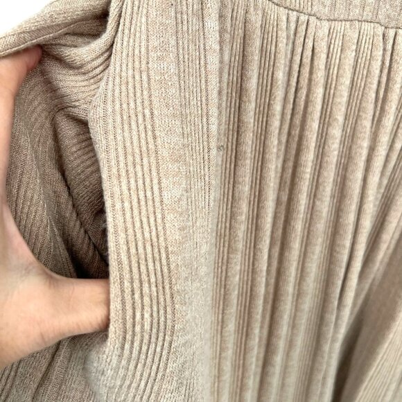 Lush Ribbed Henley A-Line Long Sleeve Dress Beige Irish Cream Size XS NWOT - Picture 6 of 10